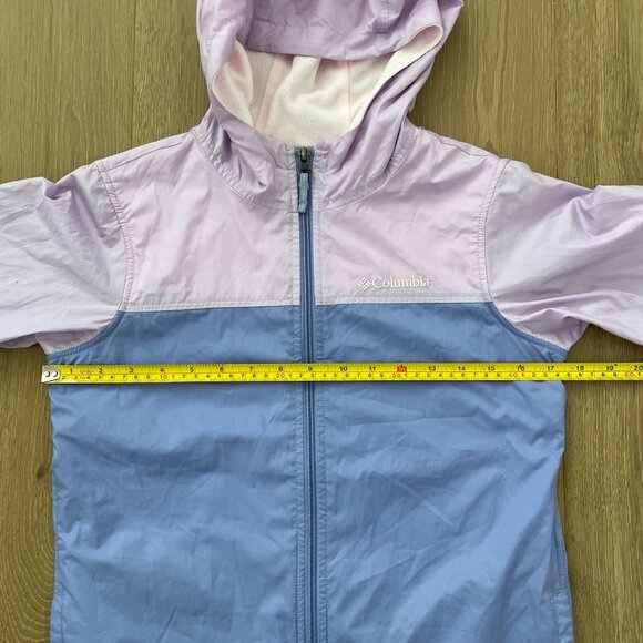 Columbia Jacket Girls Medium 10-12 Windbreaker Fleece Purple Pink Lilac Lavender - Picture 11 of 16